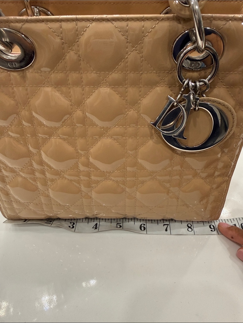 Dior Lady Dior Patent Leather Bag- nude beige - Picture 6 of 6